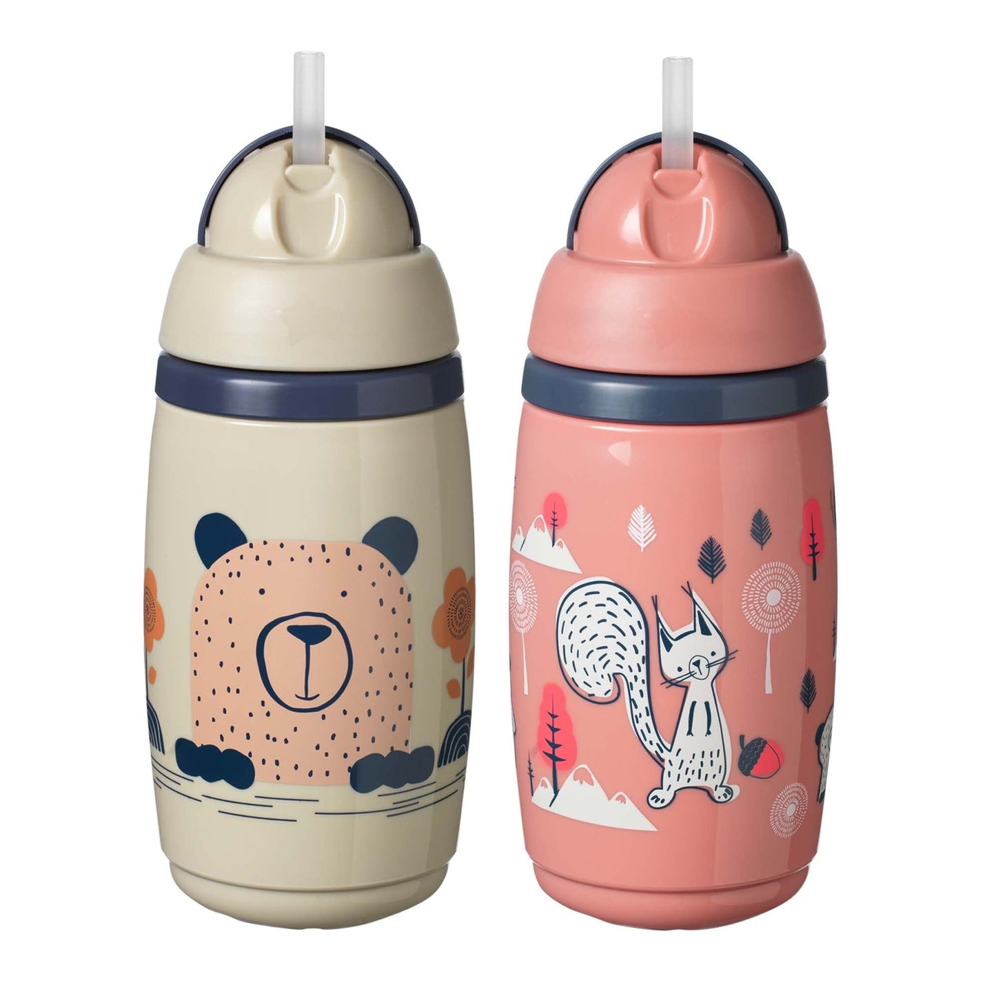 Tommee Tippee Superstar - Taza aislada con paja para niños pequeños, 100% a prueba de fugas y a prueba de sacudidas | BACSHIELD tecnología antimicrobiana (9 onzas, más de 12 meses, 2 unidades)
