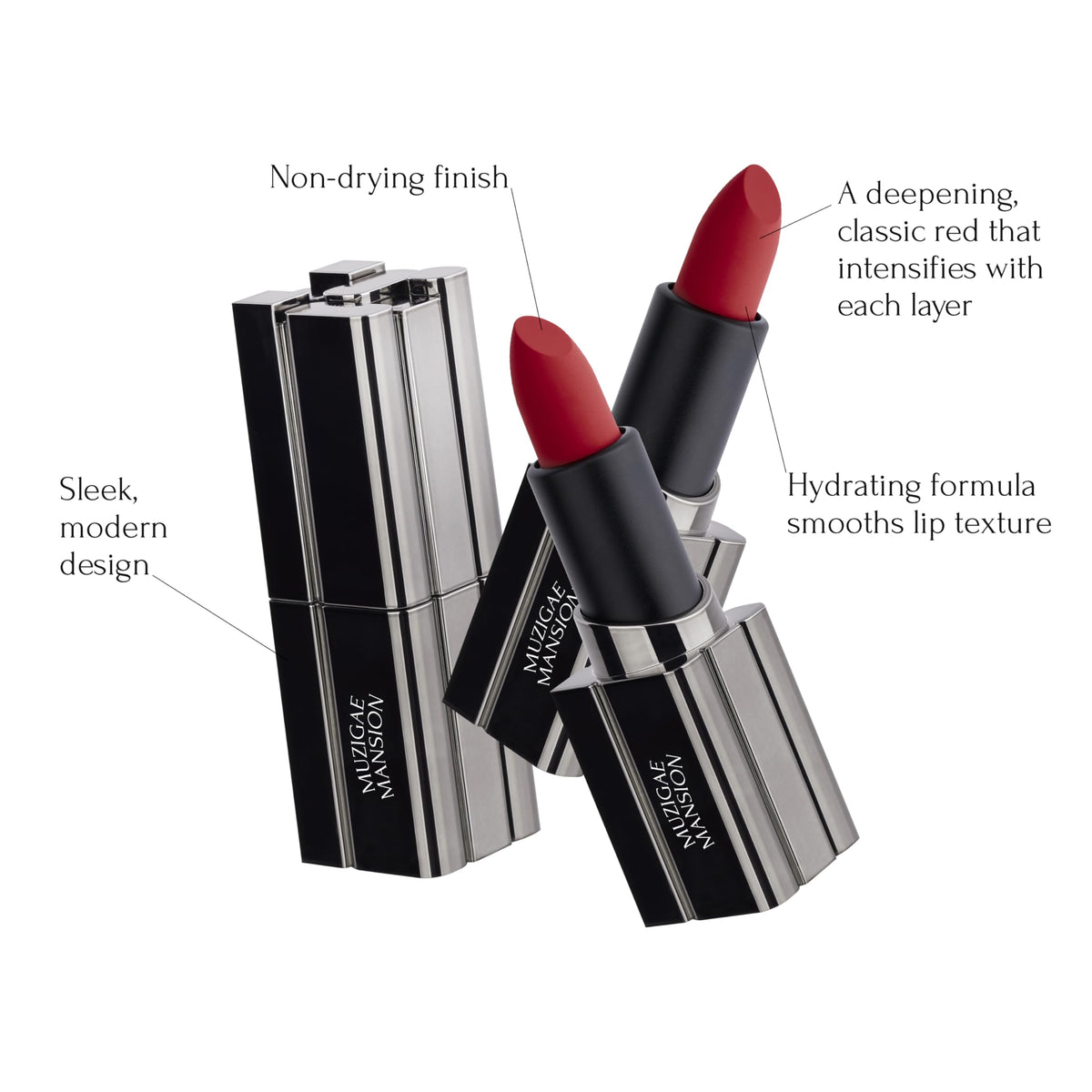 MUZIGAE MANSION - Lápiz Labial Blur De Moodwear (008 Revenge, 4G)