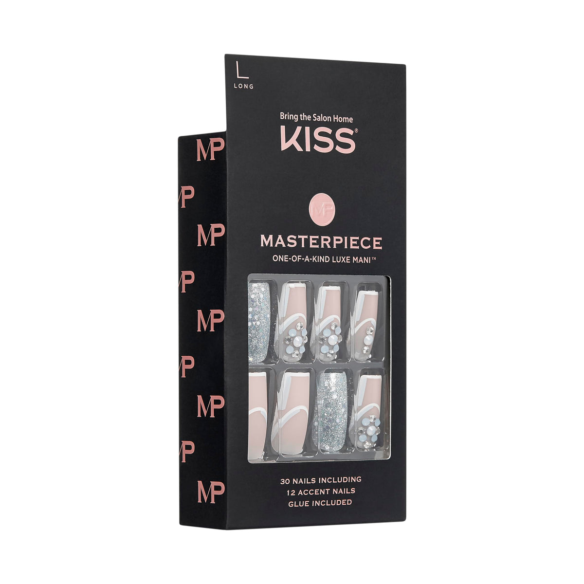 Kiss Obra Maestra Única En Su Tipo: Manicura De Lujo, Larga Y Cuadrada, Solo Para Miembros, Resistente Al Agua, Duradera, Flexible, Sin Daños, Arte De Uñas Moderno Solo Miembros 1 Unidad (Paquete D