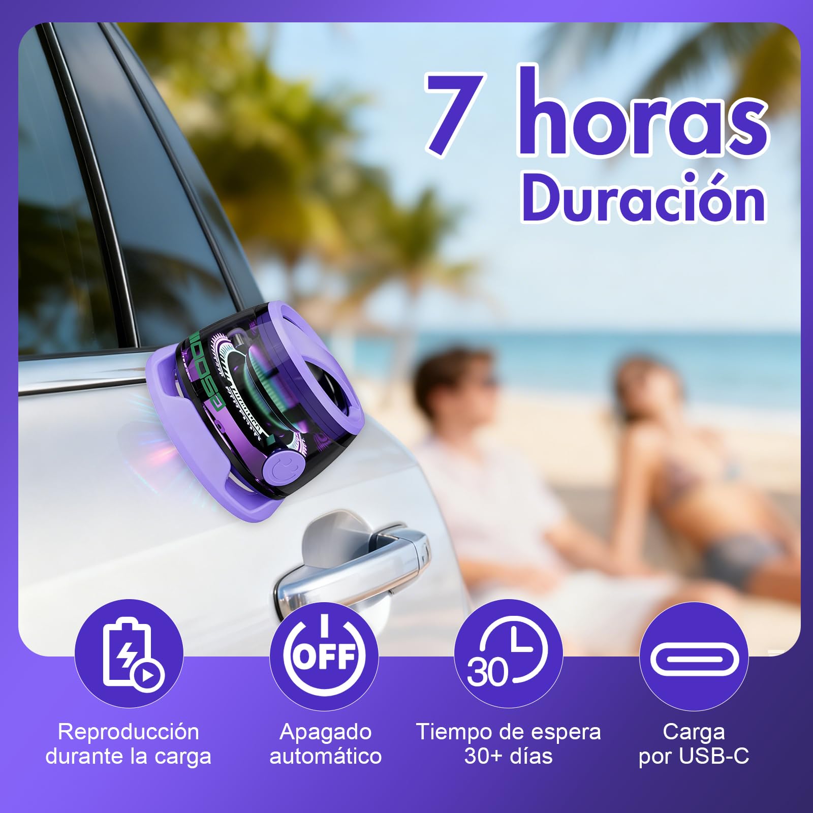 SOLVIFY Mini Bocinas Bluetooth Magnéticas, Altavoz Magnético Bluetooth con Luz RGB, Sonido Envolvente 3D, G200, Tecnología Conexión Inalámbrica 5.3, Portátil Se Puede Utilizar como Soporte (Blanco)