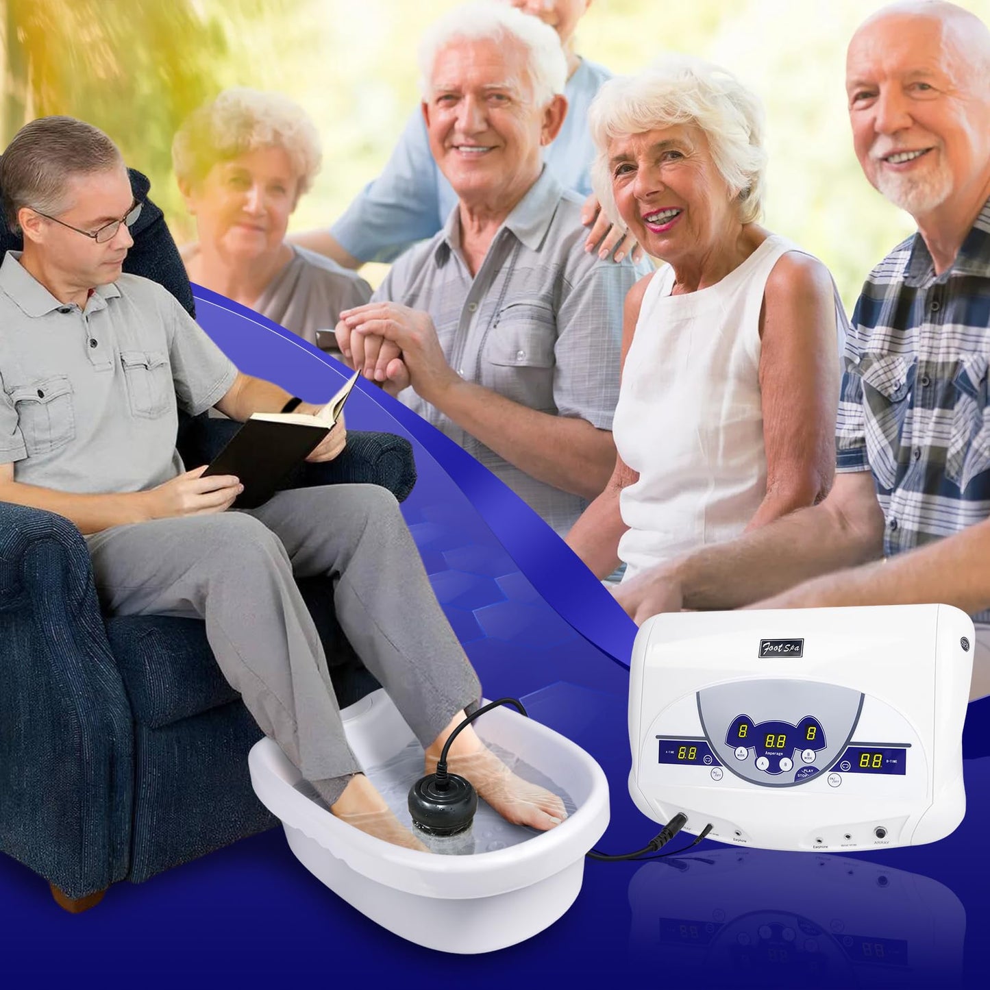 Máquina de pie de desintoxicación de iones iónicos, máquina de limpieza de spa de pie acuático con reproductor MP3