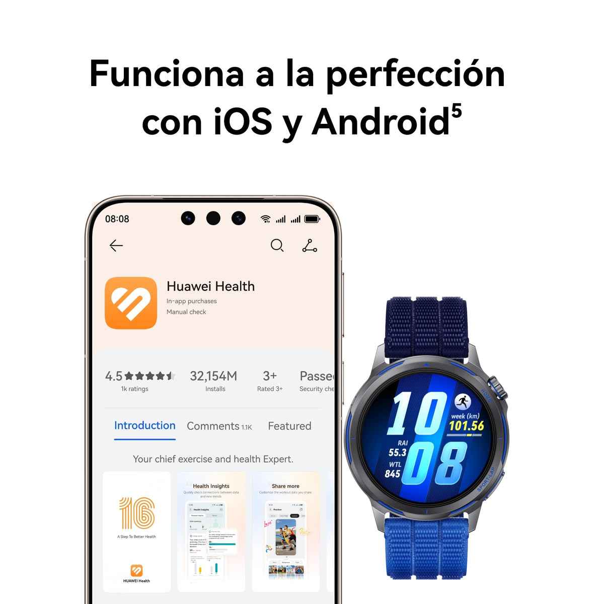 Smartwatch HUAWEI Watch GT Runner 2 Negro con GPS para Running y Pago NFC