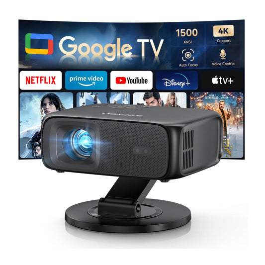 Proyector Inteligente con WiFi y Bluetooth Google TV Blanco Enfoque Automático para Exteriores