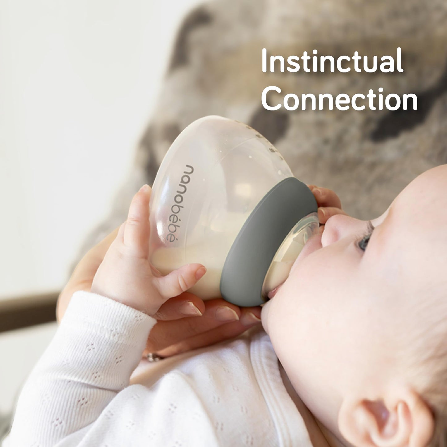 Nanobébé Biberón para Leche Materna – 2 Piezas (150ml / 5oz) Botella de Leche Materna para Recién Nacidos, Anticólicos, Cierre Perfecto, Conserva los Nutrientes, Paquete Doble, Color Gris