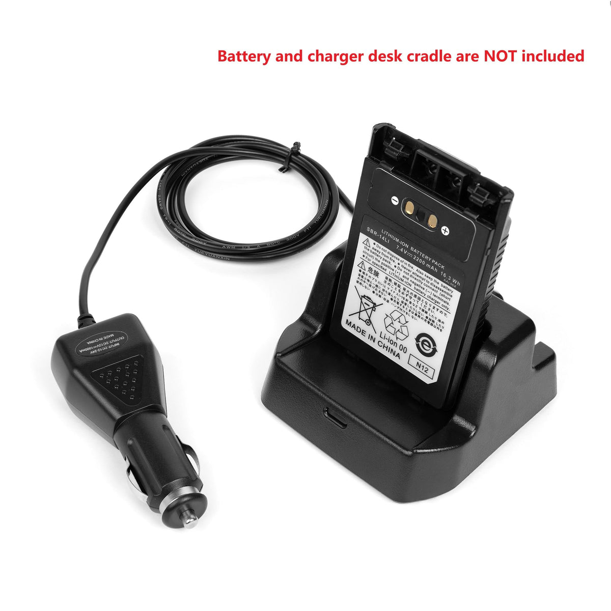 Cable Adaptador Fumei Negro 12 V/24 V para Radio FT-60 FT-2DR Compatible con Soporte CD-15A CD-41 CD-47