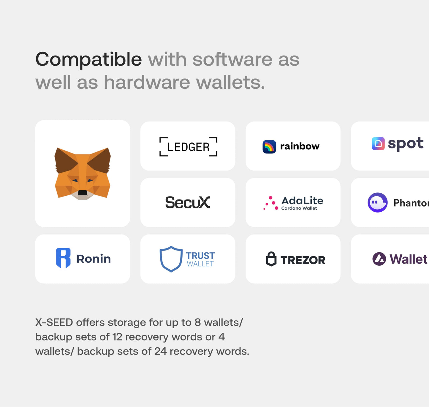 Cartera de Bitcoin Segura SecuX XSEED Plus Acero Compatible con SecuX Ledger Trezor