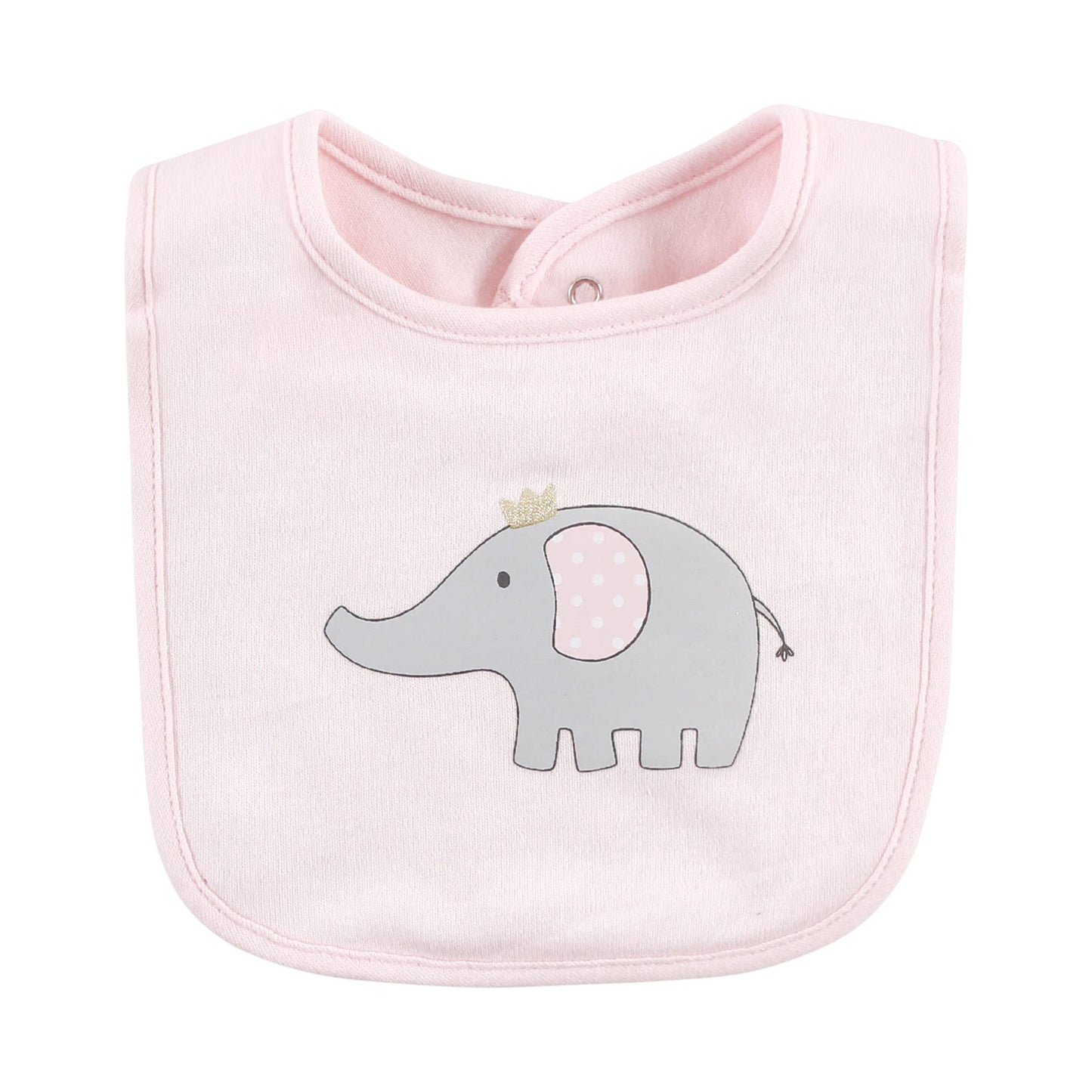 Hudson Baby - Baberos unisex de algodón para bebé, elefante rosa gris, talla única