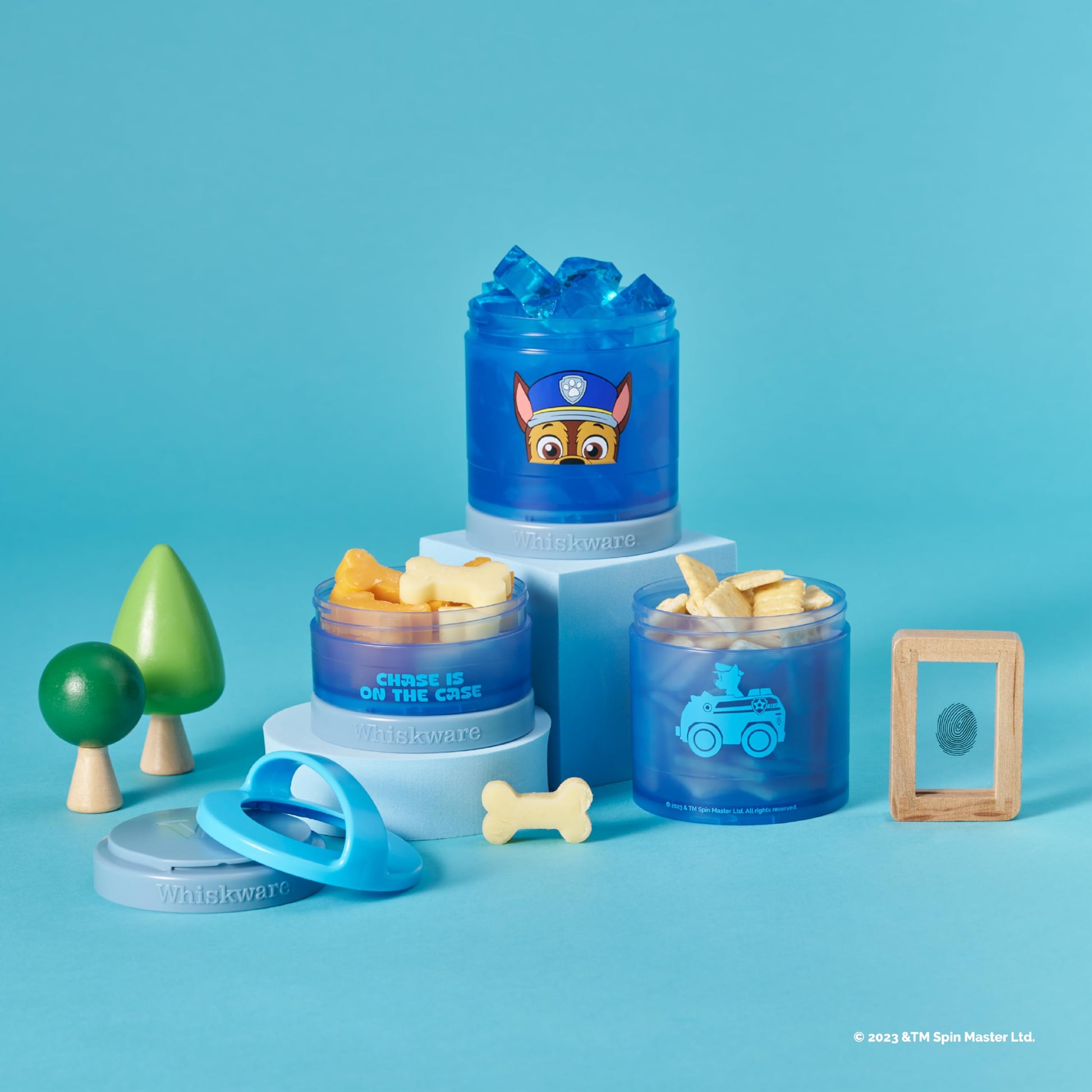 Whiskware Paw Patrol - Recipientes apilables para bebés, niños y niños, recipientes de almacenamiento de alimentos duraderos para guardería, viajes en coche y avión, aptos para lavaplatos, persecución