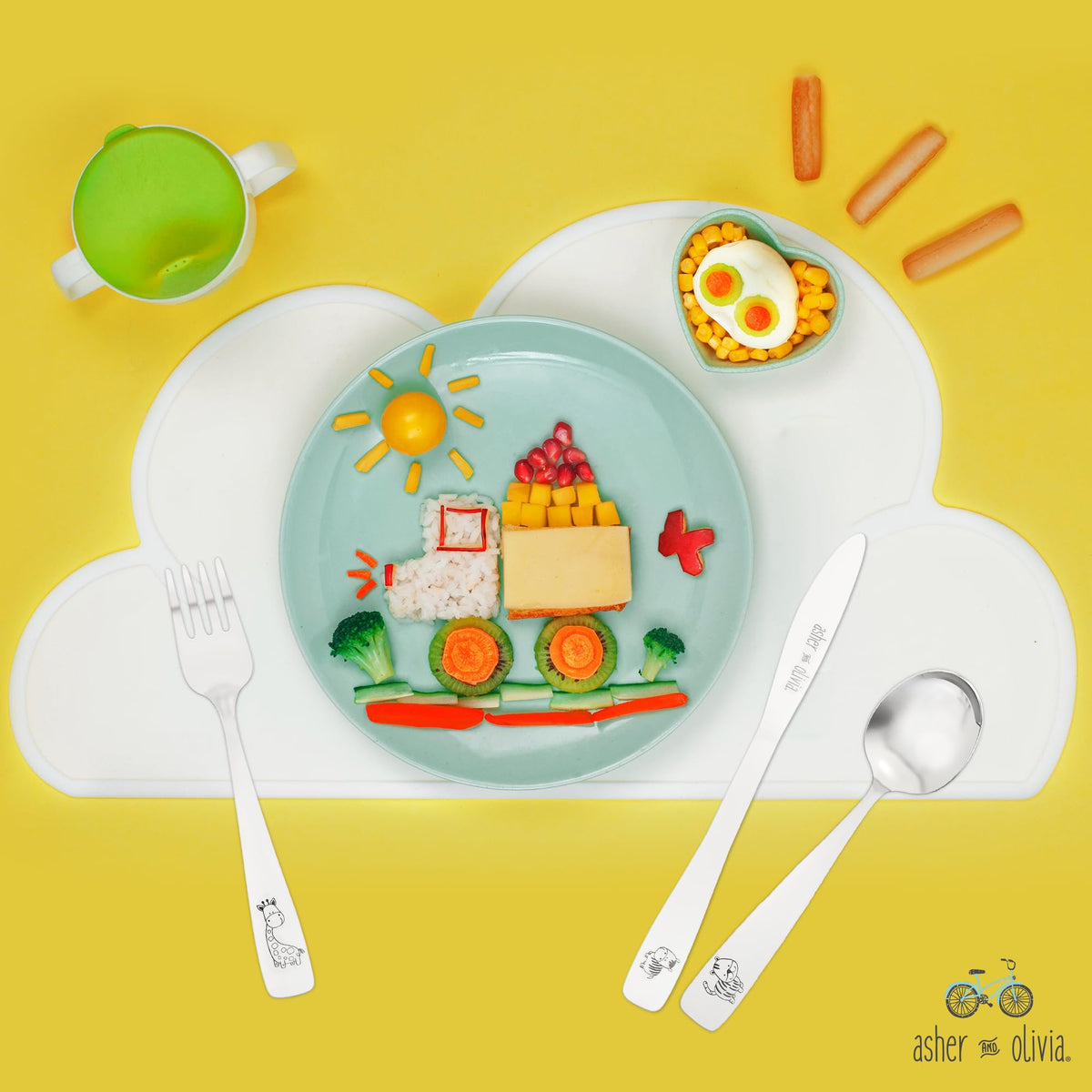 Juego de cubiertos de acero inoxidable para niños, 9 y 24 unidades de utensilios para bebés, cubiertos de metal para preescolar, bebés, niños, bebés, auto alimentación, lavaplatos, 9 Pack