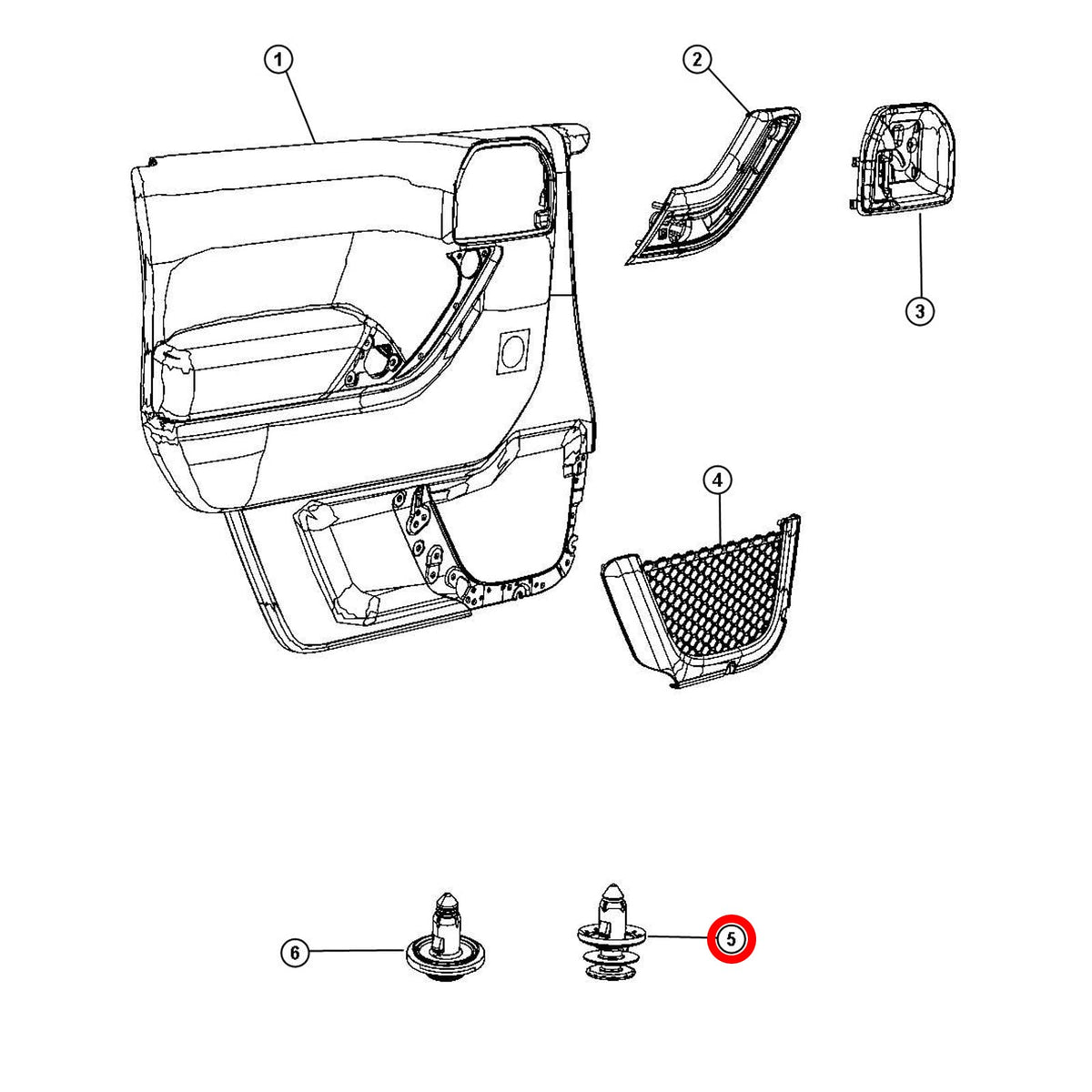 Clip de Retención para Panel de Puerta OAUTOO Negro para Jeep Cherokee y Más