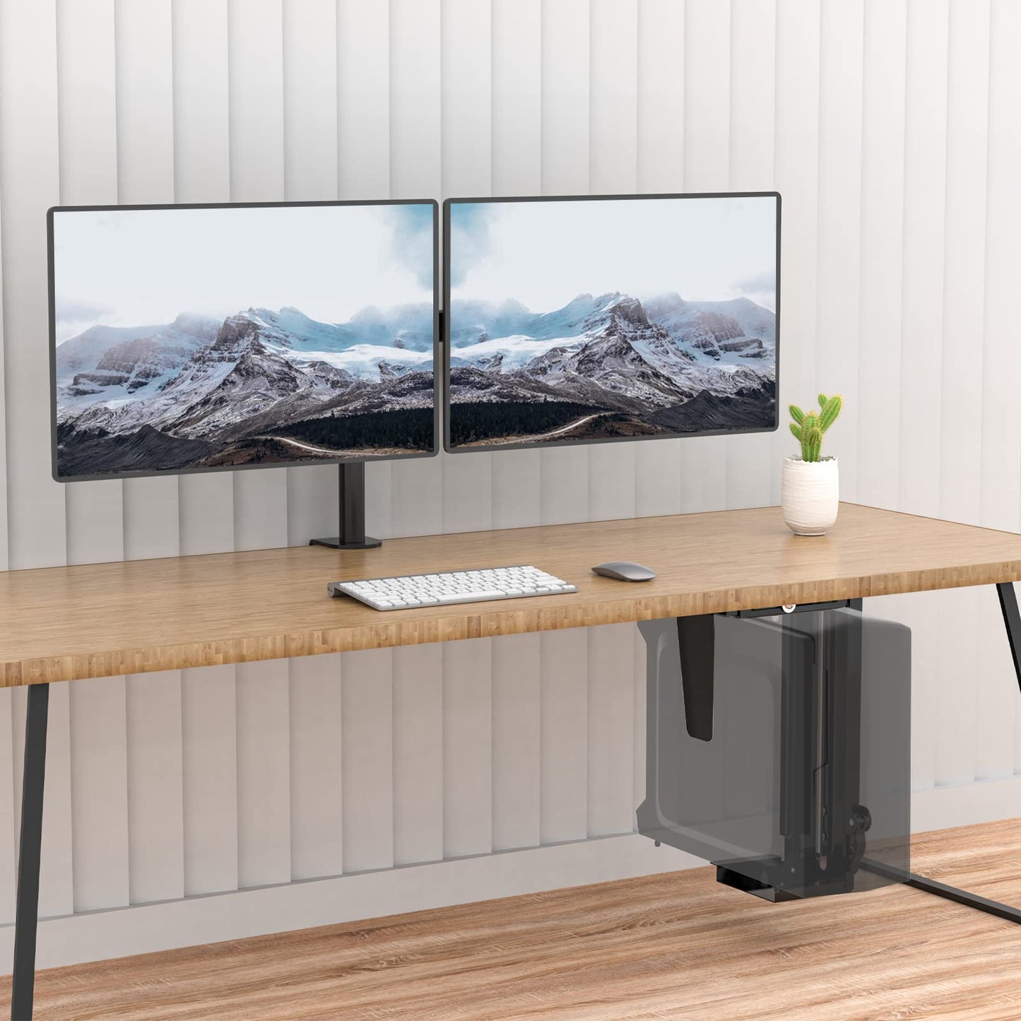 Soporte CPU Ajustable WALI Negro con Giro de 360° y Bloqueo Seguro