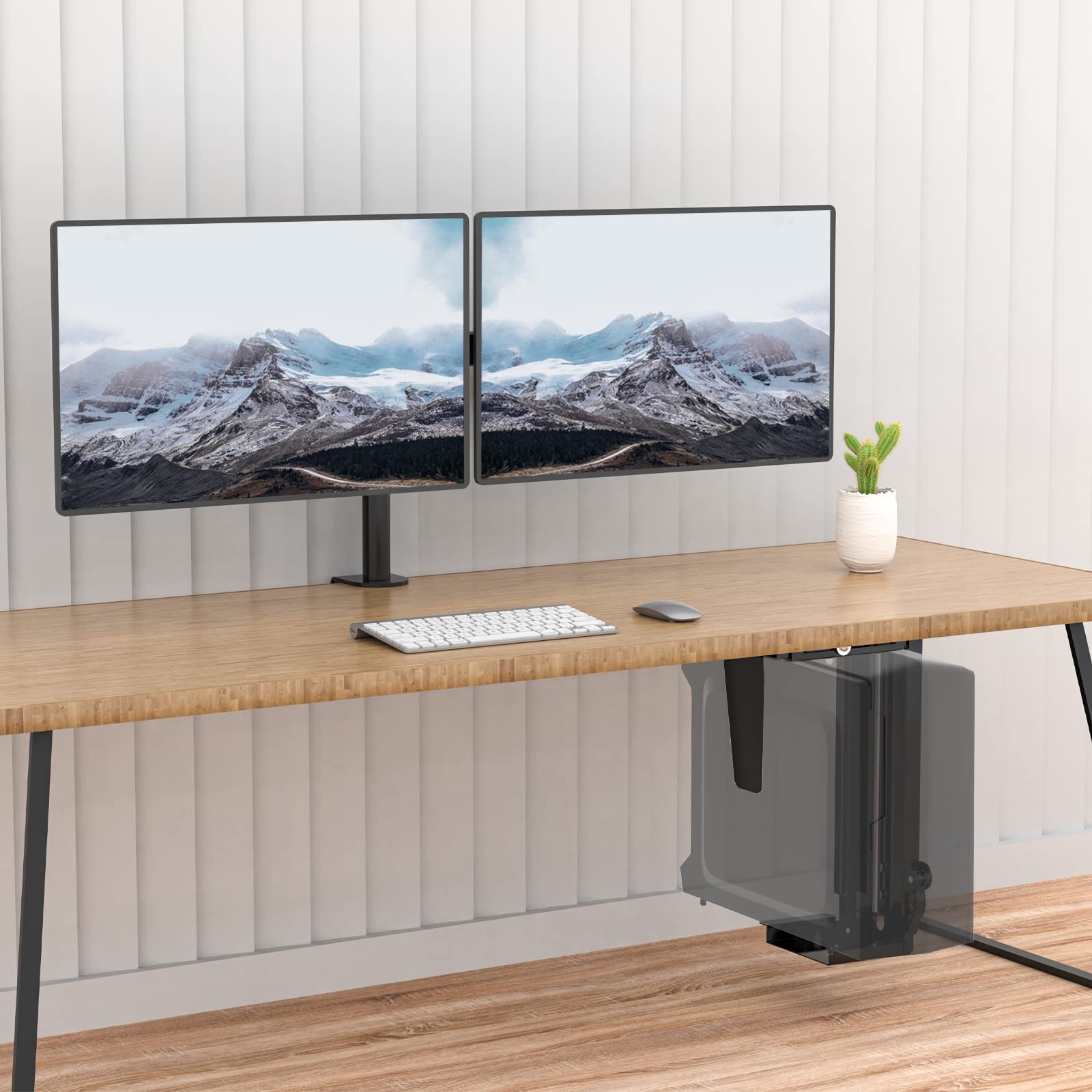 Soporte CPU Ajustable WALI Negro con Giro de 360° y Bloqueo Seguro