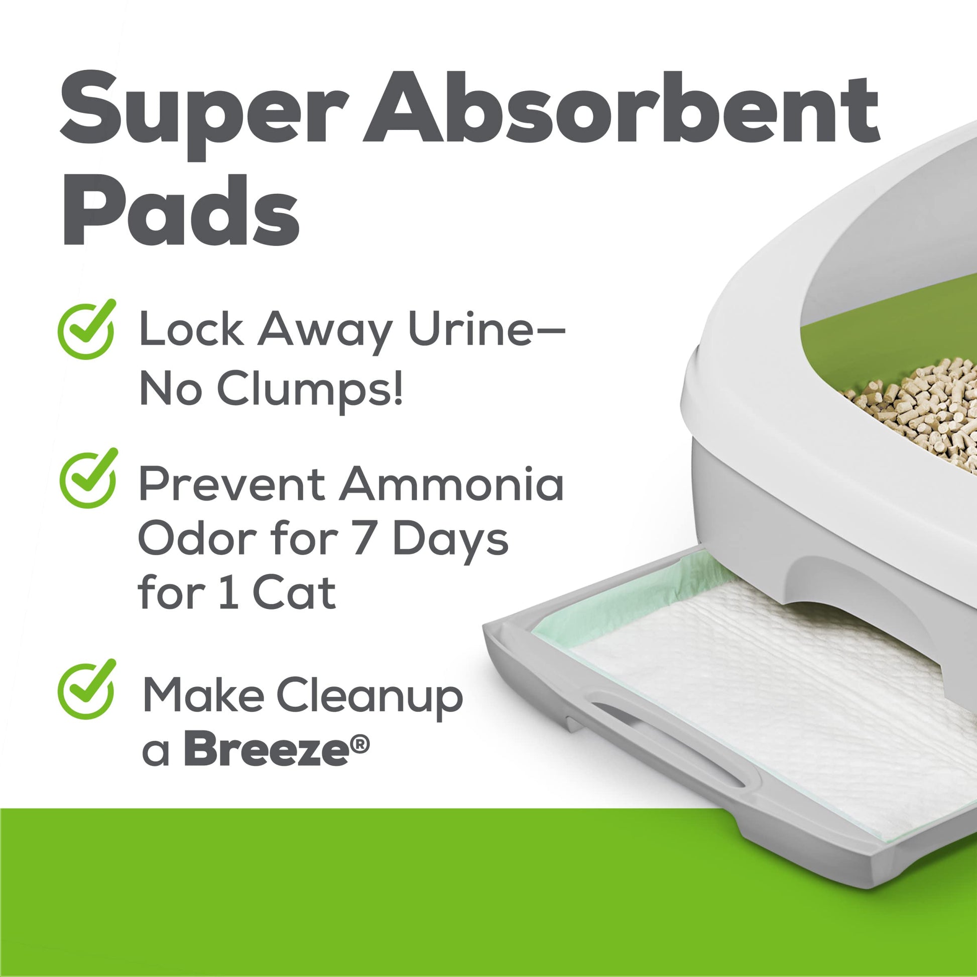 Sistema de Caja de Arena Tidy Cats Purina Breeze Beige con Pellets y Almohadillas para Gatos