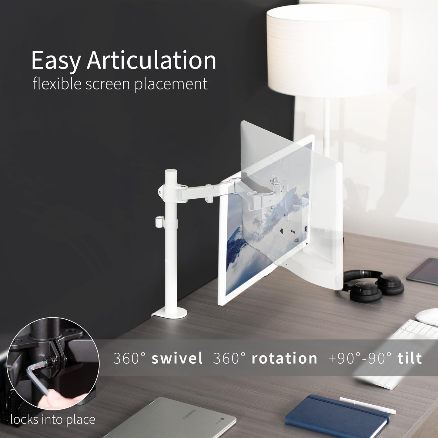 Soporte de Computadora VIVO Negro Ajustable para Pantalla ultrawide 38 Pulgadas