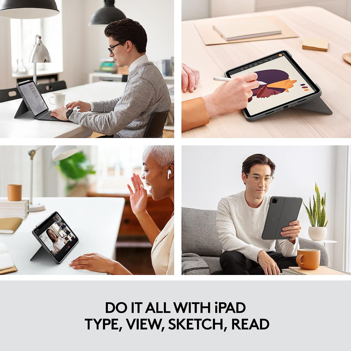 Teclado Folio Logitech Combo Touch iPad Pro 11 Pulgadas Gris Reacondicionado