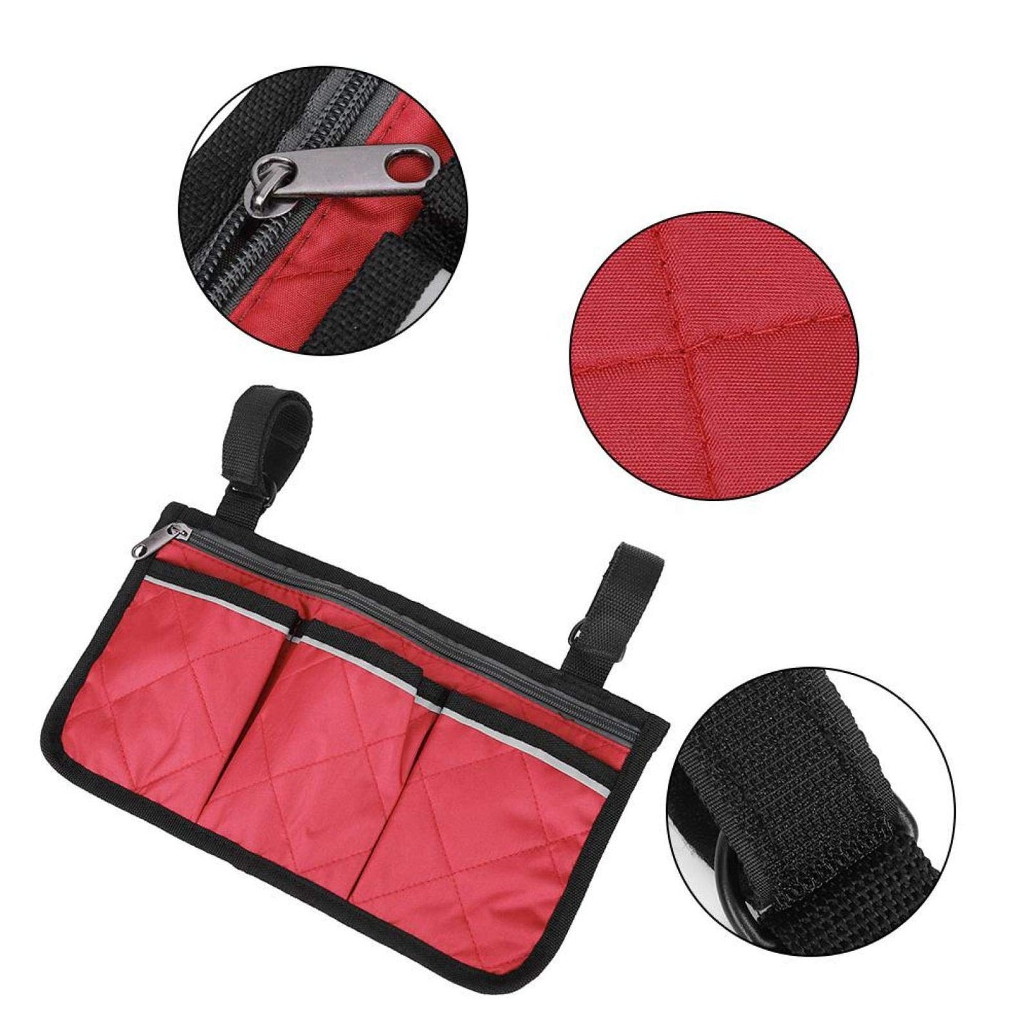 Bolsa Multifuncional Walker roja Organizadora de Almacenamiento para Silla de Ruedas y Scooter