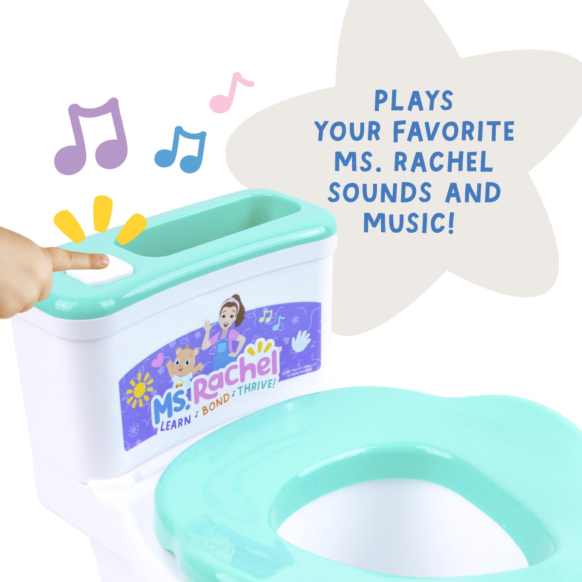 Ms. Rachel 2 en 1 Playtime Floor Potty Trainer con sonido, entrenamiento de etapa 1, asiento extraíble para entrenamiento de etapa 2, 6 sonidos y música de la Sra. Rachel - Almacenamiento - Piezas
