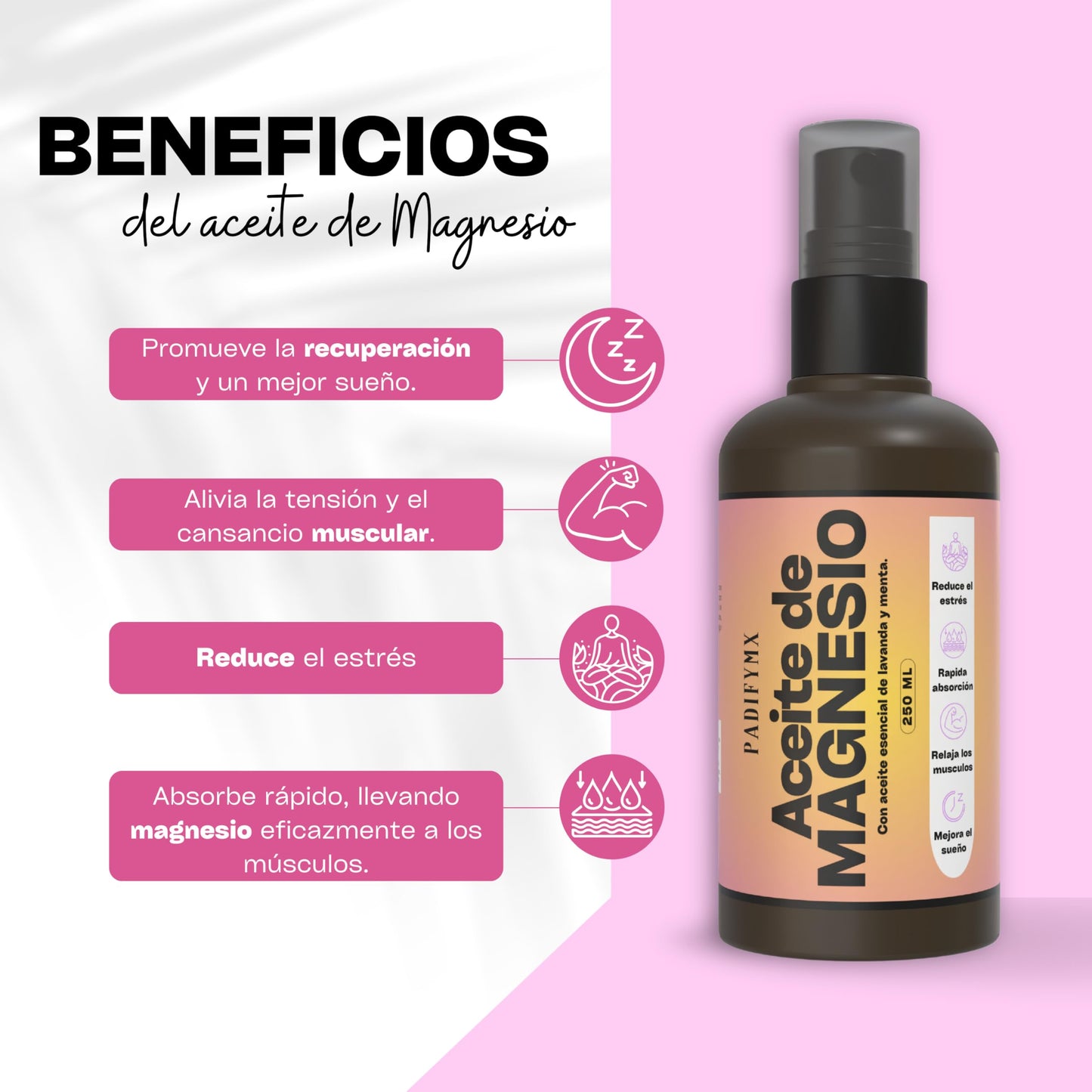 Aceite Relajante de Magnesio con Lavanda y Menta: Alivio del Estrés Muscular y Relajación Profunda