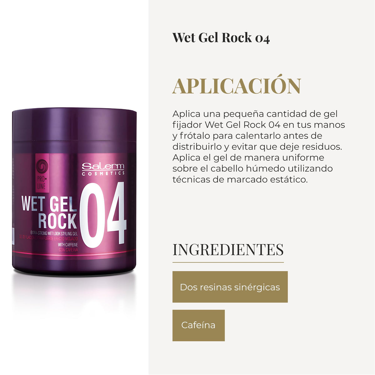 SALERM WET GEL ROCK 04 Extra-strong wet look styling gel with caffeine (17.8 oz / 500 ml)