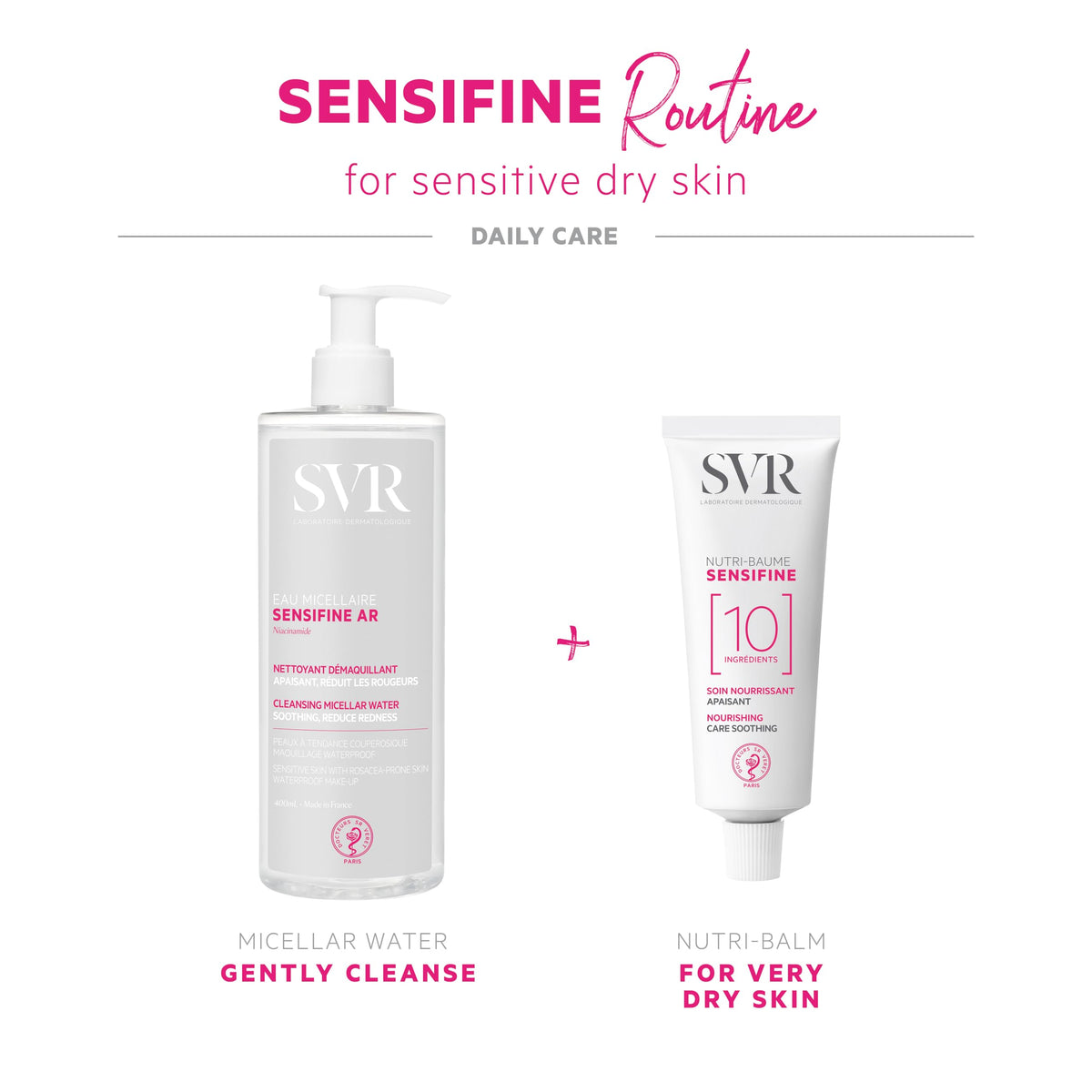 SVR Sensifine AR Agua Micelar para Piel con Rojés con Niacinamida, 400 ml