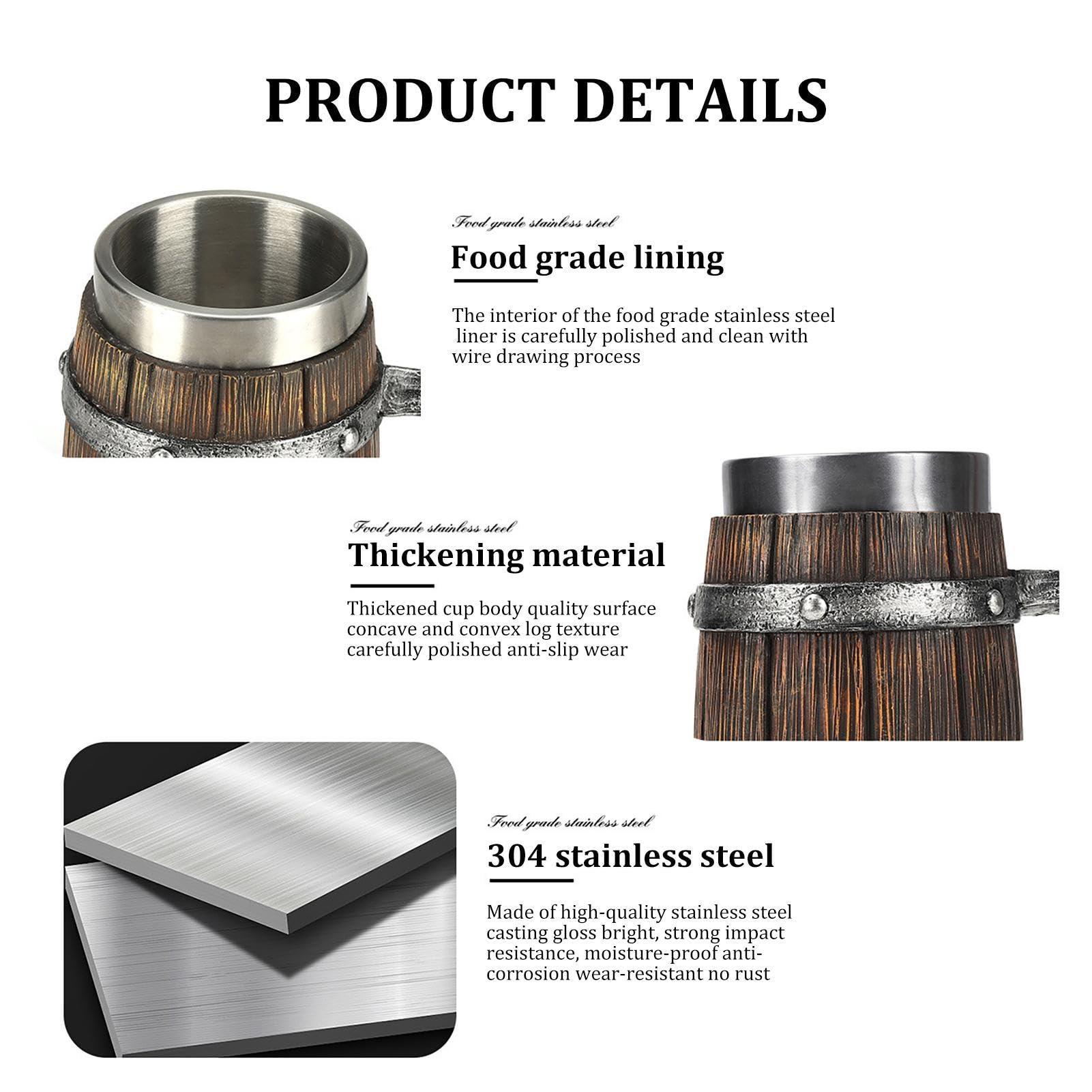 Taza Cerveza PUCHEN café Vikingo Madera para Hombre