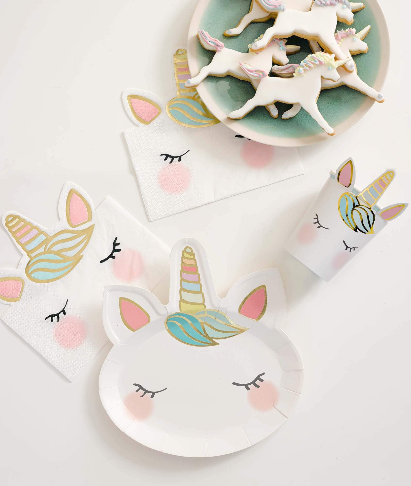 Talking Tables Face We Heart Plato de unicornios (8 unidades, 1 diseño), uno multicolor