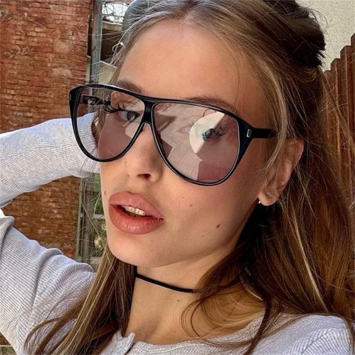 ISIUINN 4 gafas de sol de aviador extragrandes para hombre y mujer, estilo retro de los años 70, montura cuadrada vintage (negro, naranja, marrón claro y gris leopardo).