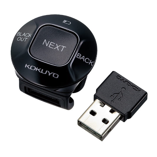 Kokuyo ELA-FP1 RF inalámbrico Botones Negro - Mando a distancia (PC, RF inalámbrico, Botones, Recargable, Negro)