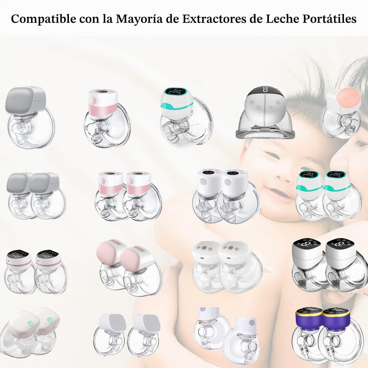 Accesorios para colector de leche de extractor de leche portátil, compatible con TSRETE S12/S9, extractor de leche ponible Kmaier S12, incluye válvula de pico de pato, diafragma de silicona, brida de