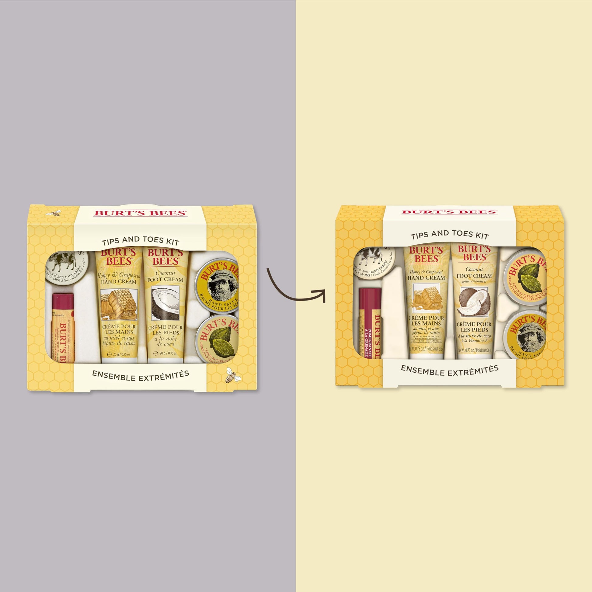 Burt's Bees Tips and Toes Kit Holiday Gift Set, 6 Travel Size Products in Gift Box - 2 Hand Creams, Foot Cream, Cuticle Cream, Hand Salve and Lip Balm