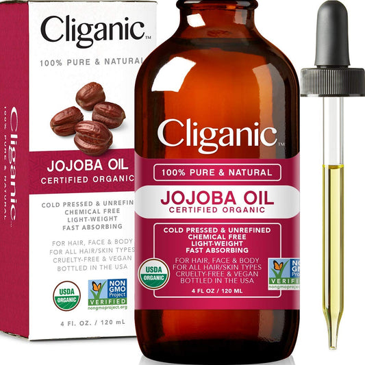 Aceite orgánico de jojoba certificado para hidratación de pelo y piel - 120 ml - ¡Gran descuento! - Producto natural para el cuidado de la piel y el cabello - ¡Oferta imperdible!