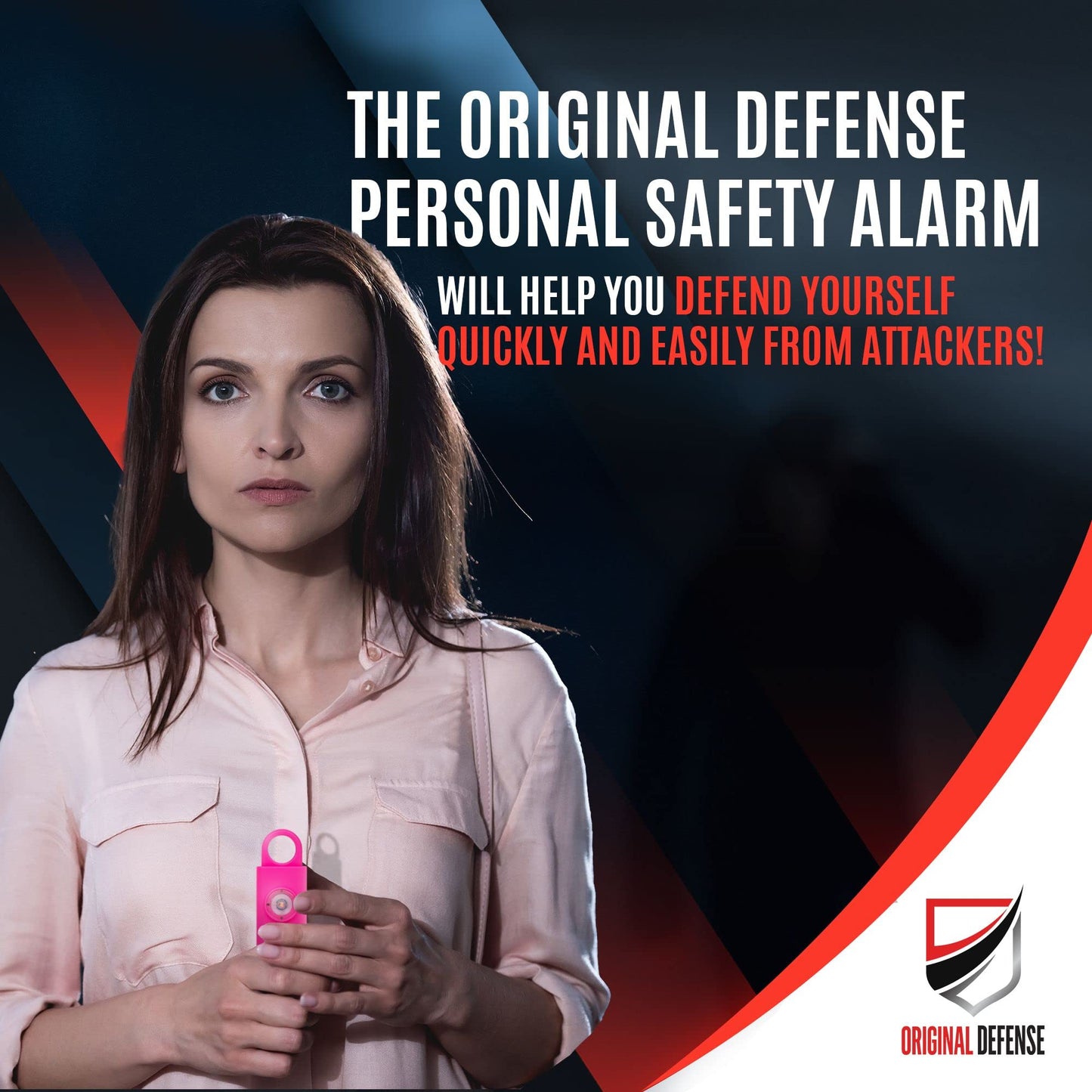 Alarma de Autodefensa Original Defense Magenta con Sirena de 130 dB y Luz LED para Mujer