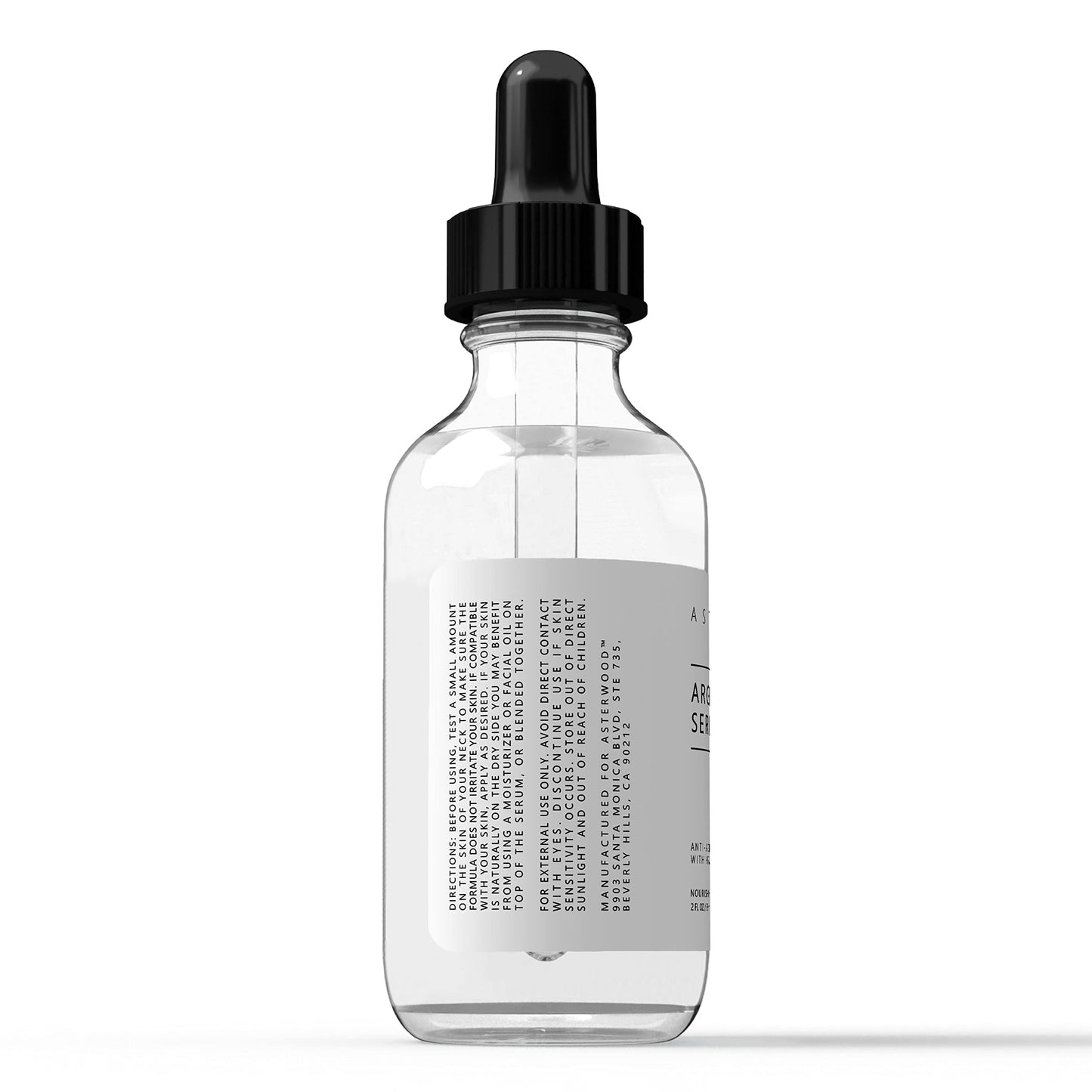 ARGIRELINE Peptide 2 oz Serum with Organic Hyaluronic Acid - Anti Wrinkle, Anti Aging - Genuine Lipotec Argireline - Skin Relaxer - ASTERWOOD NATURALS - Glass Bottle
