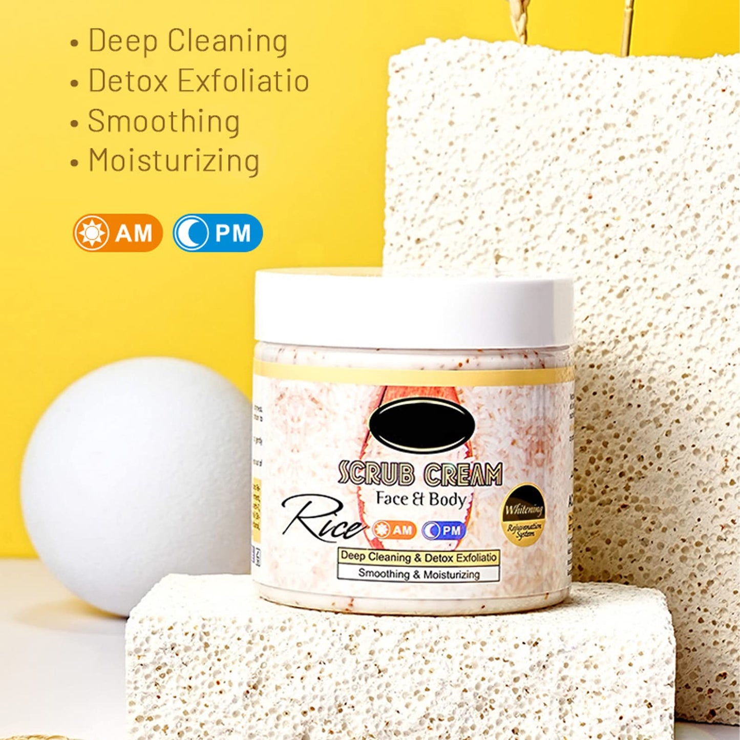 Exfoliante Corporal de Arroz Crema Suavizante para Aliviar la Sequedad