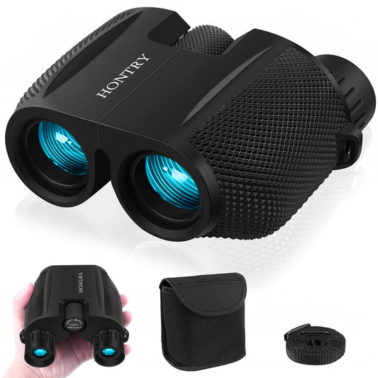 Hontry Binoculares para adultos y niños, prismáticos compactos de 10 x 25 pulgadas para observación de aves, teatro y conciertos, caza y juegos deportivos