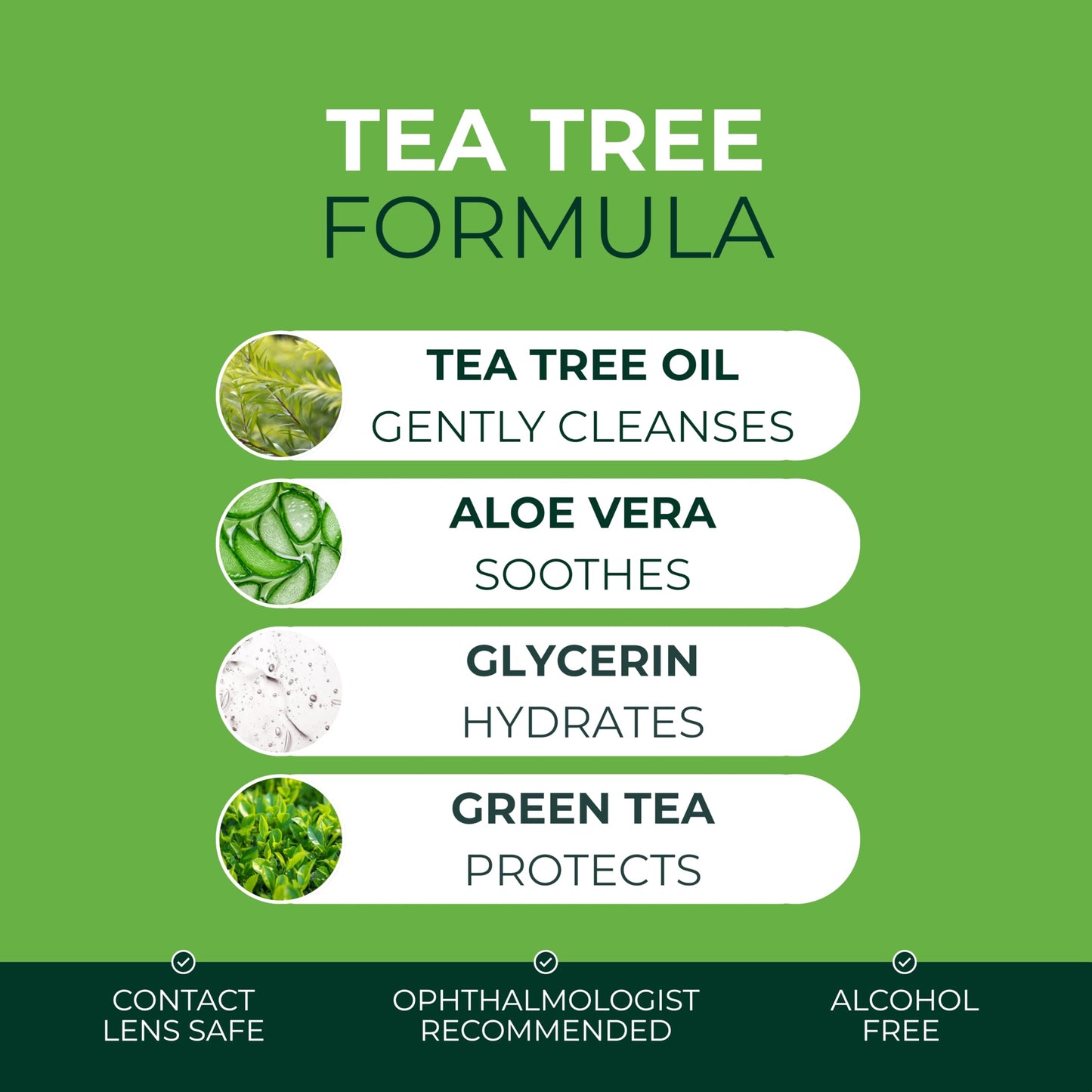 NOVEHA- 120 toallitas para párpados y pestañas con aceite de árbol de té, ácido hialurónico, té verde y manzanilla para la blefaritis