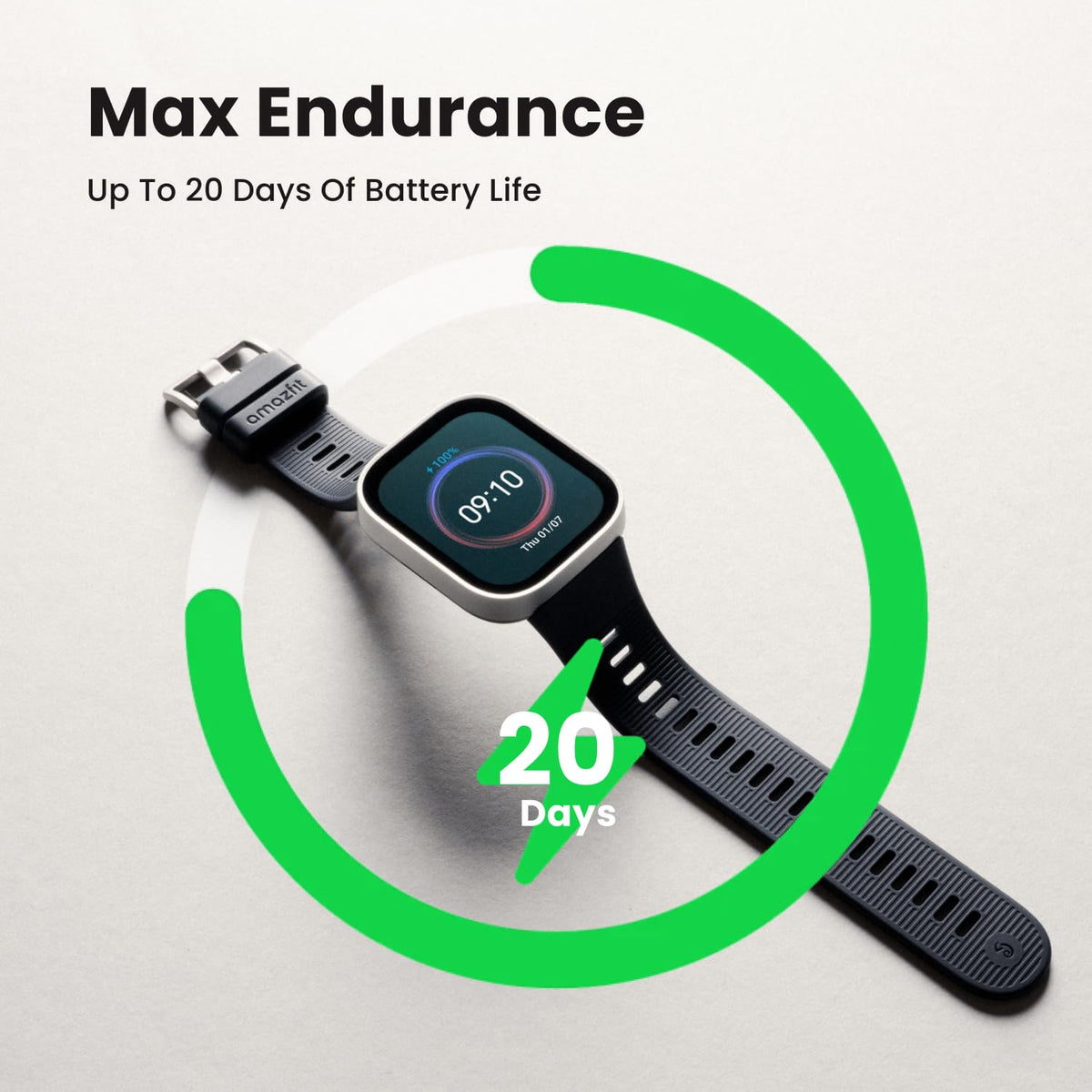 Reloj Inteligente Amazfit Bip MAX 46mm Negro con Pantalla AMOLED, GPS e IA