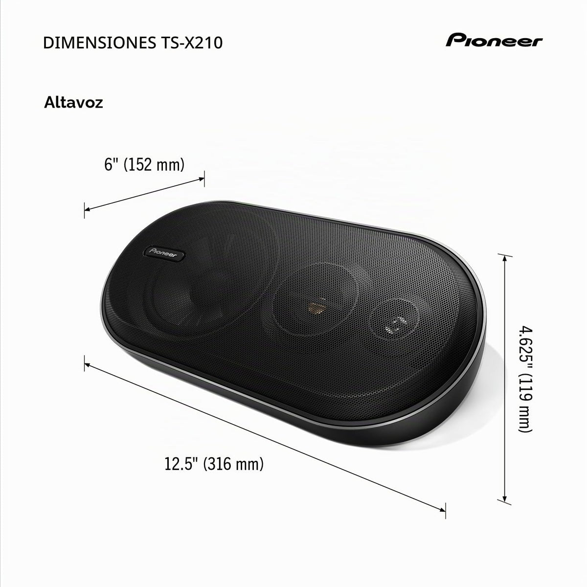 Altavoces de Montaje en Superficie Pioneer TS-X210 Negro 3 Vías 100 W