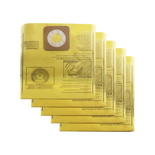 INTHVKIL Paquete de 5 Bolsas 39970 para Aspiradoras Húmedas y Secas de 6 y 9 Galones, Repuesto CMXZVBE39970 Fine Collection