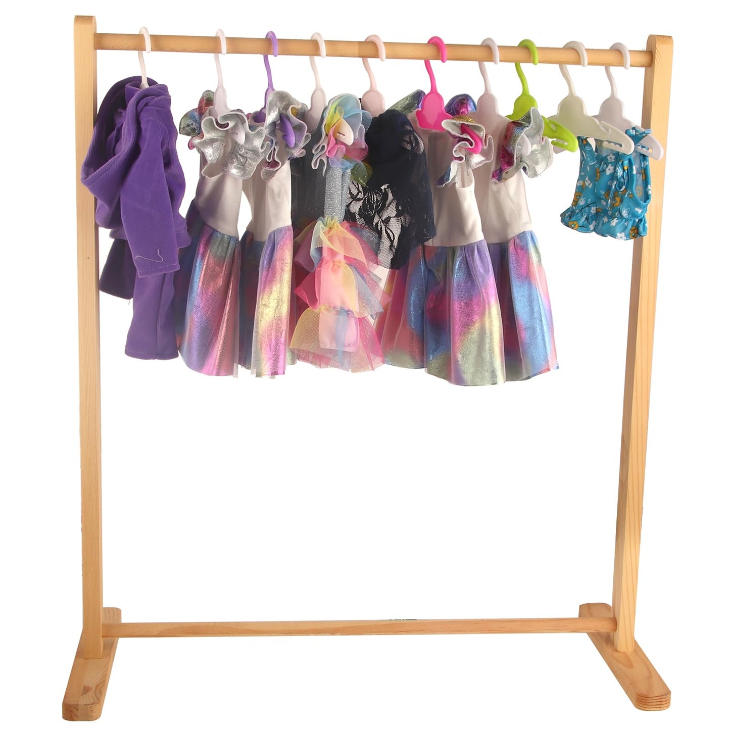 MSYO 20 piezas de perchas para ropa de muñeca de 18 pulgadas, perchas rosas, accesorios resistentes para juguetes, funcionan muy bien con varillas de menos de 1/2 pulgada de diámetro, hechas de