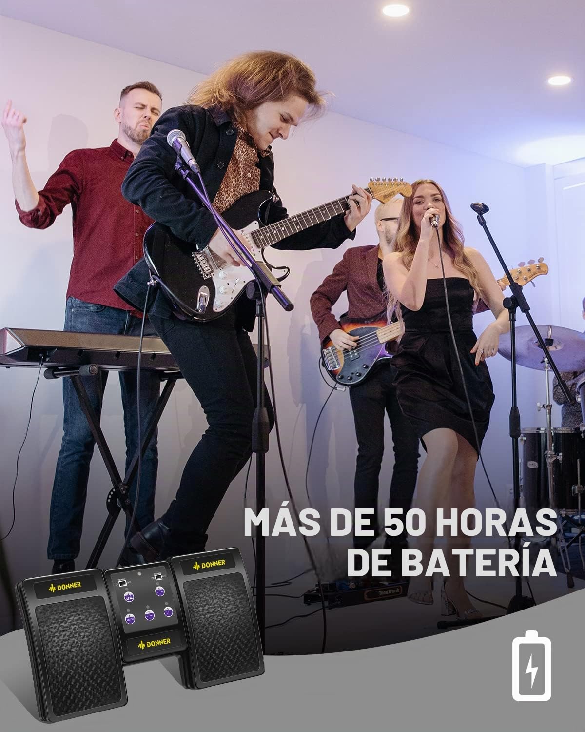Pedal Inalámbrico Donner Negro Recargable para Girar Páginas en Tabletas y Teléfonos