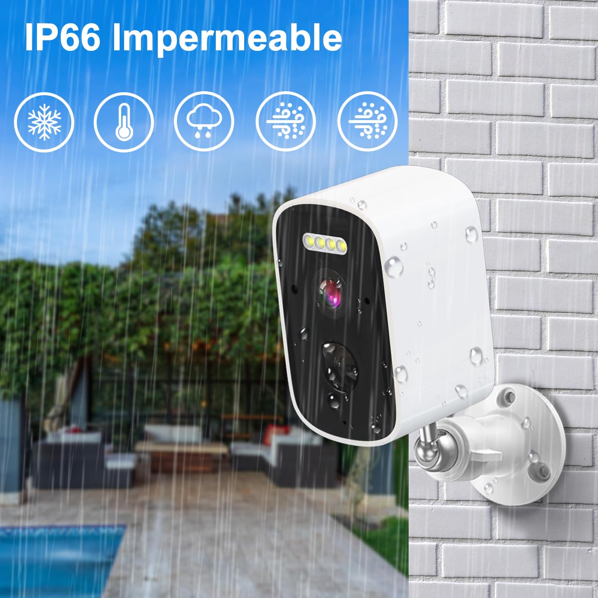 Cámara de Seguridad EASYTAO D21 Alexa 2.5K Recargable Impermeable Visión Nocturna Exteriores