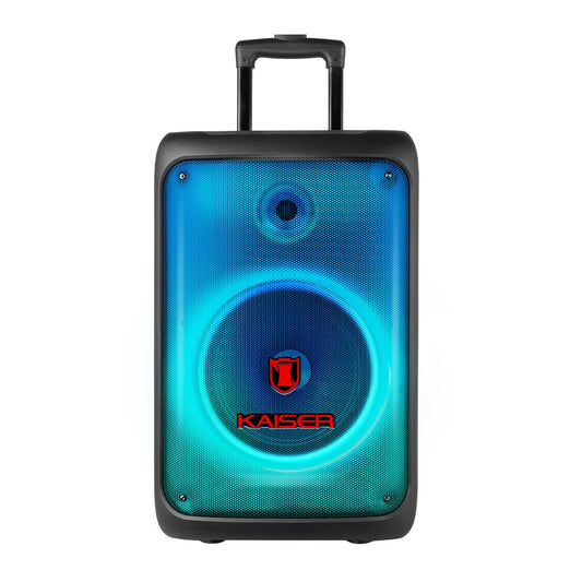 Kaiser Bocina Bluetooth de 12 Pulgadas con Luz Tipo Flama, KSR-Link, DSP High Quality, Efectos de Sonido, Micrófono Inalámbrico, Recargable, FM, USB, Micro SD, Aux, Potencia de 40W RMS