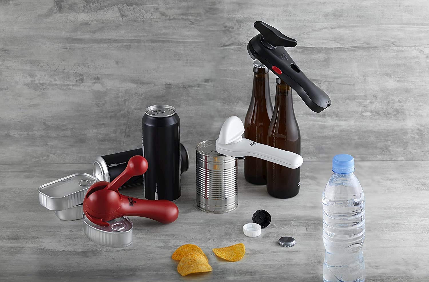 Kuhn Rikon - Abrebotellas automático de seguridad, Rojo, Uno, 1