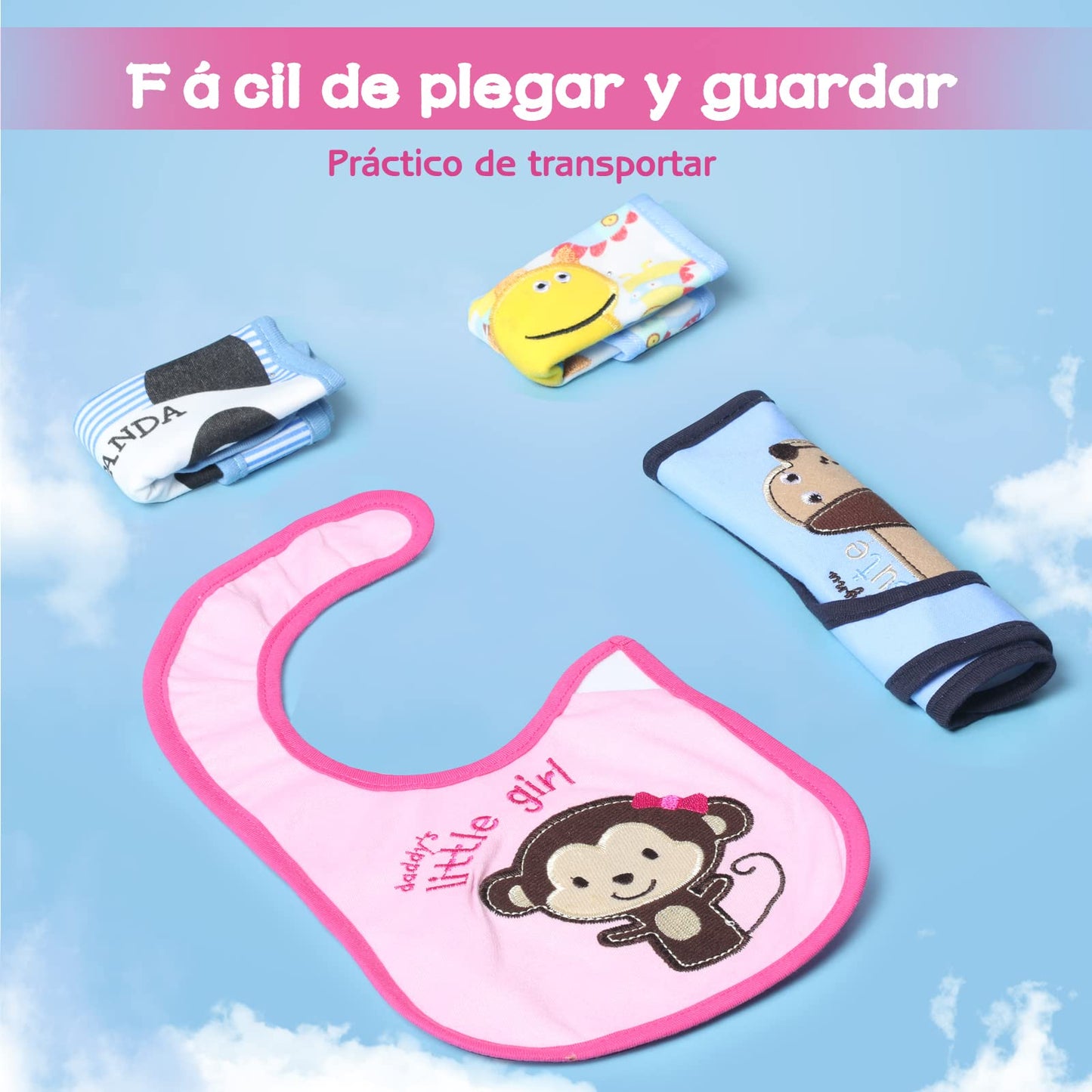 Lictin Baberos de Bebé-12pcs Baberos de Bebé para Niños Baberos de Bebé Impermeables con Diferentes Estampados Ajuste Unisexo para Bebé de 3-24 meses(Rosa)