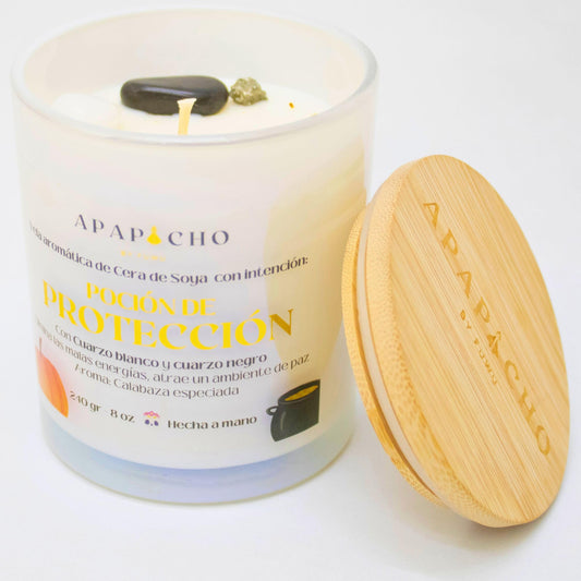 Fuwu, velas aromáticas cera de soya con cuarzos naturales, velas decorativas para otoño Halloween decoracion con flores secas, vela pumpkin spice, regalos para mujer (Calabaza especiada)