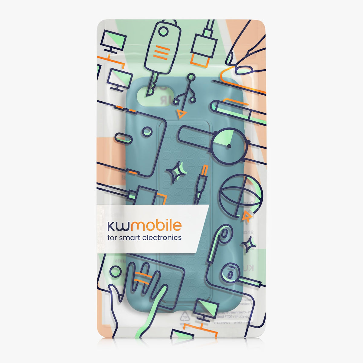 Carcasa para iPhone SE/8/7 kwmobile Petróleo Mate con Soporte y Agarre para Dedo