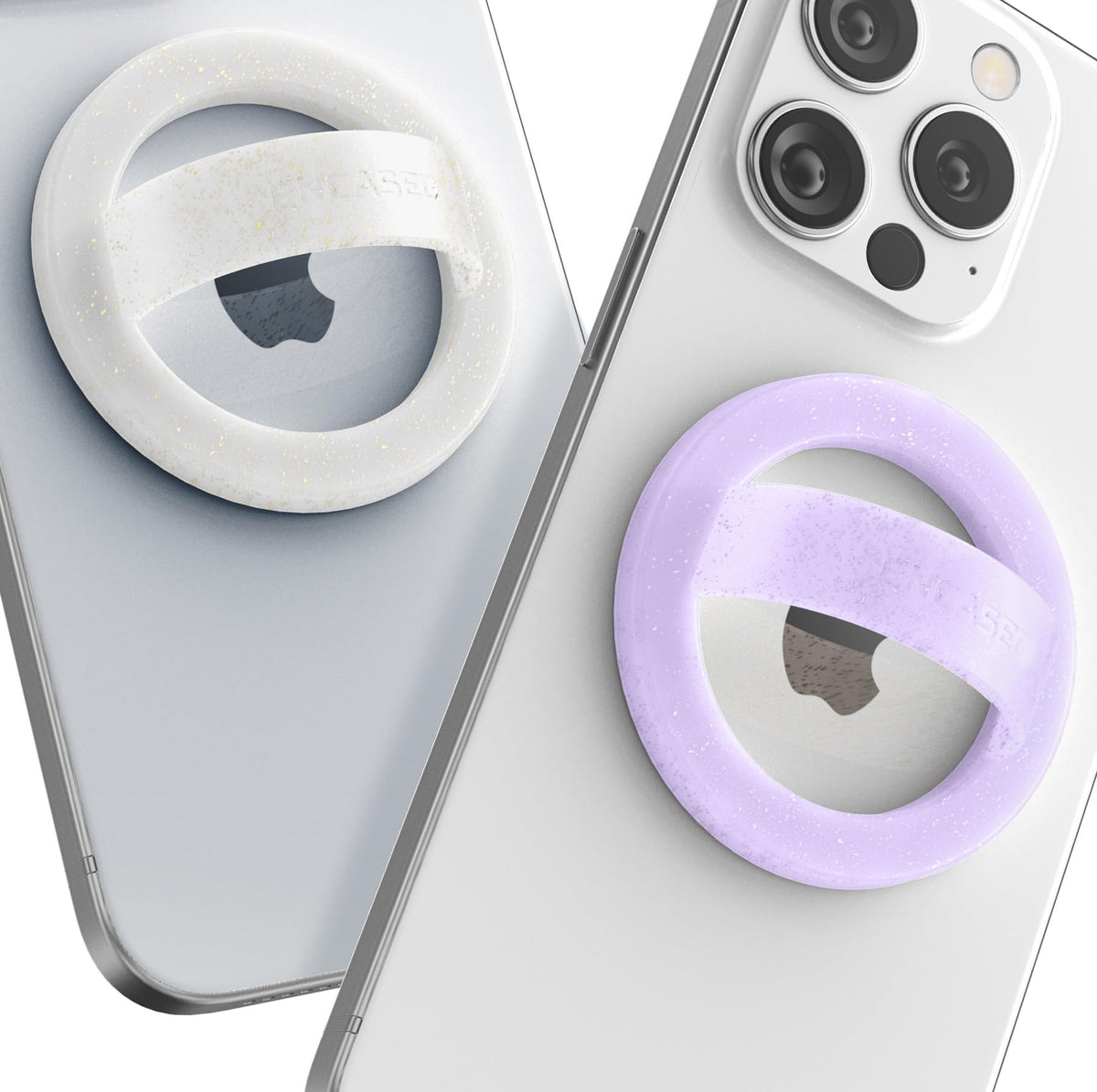 Soporte Magnético para Teléfono MagSafe Anillos de Silicona Brillo y Purpurina Morada Paquete de 2