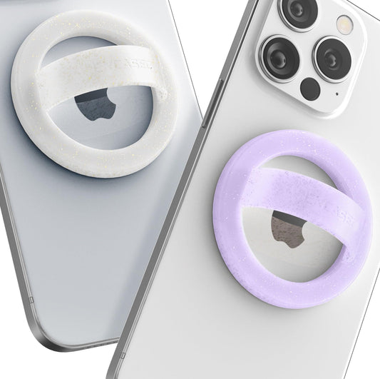 Soporte Magnético para Teléfono MagSafe Anillos de Silicona Brillo y Purpurina Morada Paquete de 2