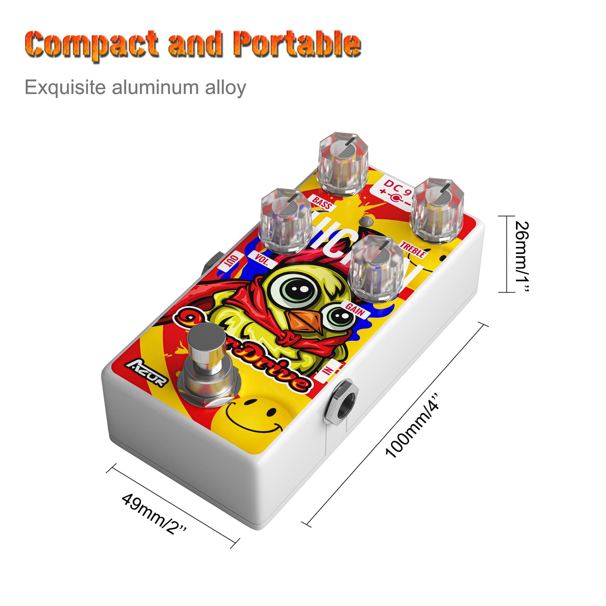 AZOR - Pedal de guitarra Overdrive para guitarra eléctrica, pedal True Bypass AP505